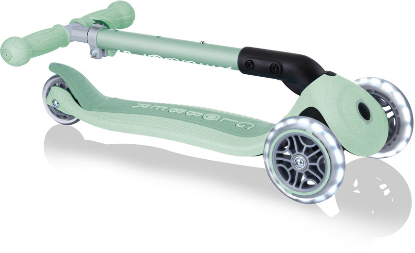 Globber Mini Scooter | JUNIOR Foldable Lights Eco | Pistachio